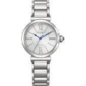 Citizen Solaruhr "L", silber (silberfarben, weiß, weiß), Armbanduhren, Damen, silberfarben, Solaruhr, Armbanduhr, Damenuhr, Edelstahlarmband, analog