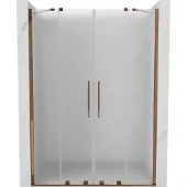 Mexen Velar Duo Schiebetür-Duschwand 140 cm, Mattglas, Roségold - 871-140-000-32-60