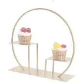 MaxPower Stylischer Obstständer aus Metall für Partys ohne Strom Goldener Vollmond