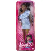 Mattel Barbie GYG09 - Fashionistas Puppe mit Beinprothese - Doll mit blauem Kleid