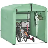 SoBuy Fahrradgarage wetterfest Geräteschuppen Fahrradgarage für 2-4 Fahrräder Carport Zelt mit UV-Schutz Fahrradschuppen für Regenschutz KLS11-L-GR