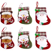 Jojomino Weihnachtsstrümpfe Süßigkeiten Geschenktüte 3D Weihnachtsmann Schneemann-Elch Socken Dekoration