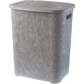 Kadax Korb mit Bezug für Unterwäsche und Kleidung 55L Aglio, grau