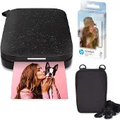 HP Sprocket Tragbarer 2x3 Sofortfoto-Farbdrucker (Schwarz) Zink-Papier Bundle