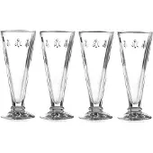 La Rochère 608501 Set mit 4 Champagnerfl ten aus Glas mit Bienendesign