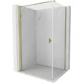 Mexen Mist-B Duschkabine schwenkbar 80 x 120 cm, transparent, gold - 8A2T-080-120-50-00