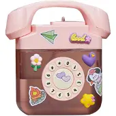 Tlily Creatives Retro-Wasserflasche in Telefonform, Trinkflaschen (Pink)