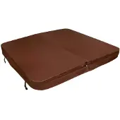 MonsterShop Whirlpoolabdeckung Spa-Deckel 210 x 210 cm Quadratisch Braun Hard Top Wetterfest PVC Leder Schaumstoff