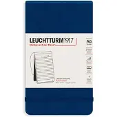 Leuchtturm - Taschennotizblock A6 - 184 linierte, mikroperforierte Seiten, Marine
