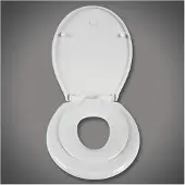 Helloshop26 WC-Sitz für Kinder, familienfreundlicher Toilettensitz mit sanftem Schließmechanismus, weiß