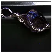 Bijoux Edelsteine und Mineralien. Halskette Rohquarz. Silber 925.