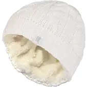 Heat Holder Thermische Fleece-gefütterte Damen-Wintermütze mit Zopfmuster