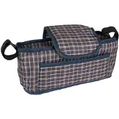 MonsterShop Haustierwagen Fronttasche – blaues Tartanmuster