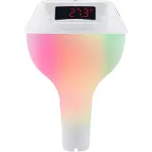 Jojomino Schwimmendes Poolthermometer Solar-Schwimm-LED-Digitalwasser mit RGB-Atmosphärenlicht