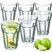 Kadax 6x Gläser 370ml für Saftgetränke Glasset hoch dickes Glas