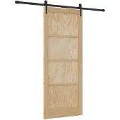 vidaXL Schiebetür ORKDAL Natürlich und Schwarz 86 x 211 cm