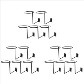 Semoic 15-teiliges Set Metall-Helmhalterungen mit Wandhaken für Mäntel und Hüte