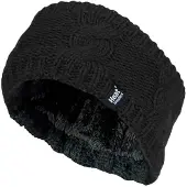 Heat Holder Damen Kabel gestrickt Fleece gefüttert Thermal Winter Ohrwärmer Stirnband
