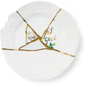 Seletti Kintsugi Porzellan Dinnerplatte mit 24 Karat Gold, mod. 2 – Elegantes Design für stilvolle Tischdekoration