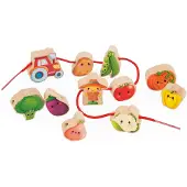 Janod Bauernhof Spielzeug - Holzperlen Gemüsegarten Set für Kinder