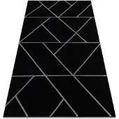Rugsx Exklusiv EMERALD Teppich 7543 glamour, stilvoll geometrisch schwarz / silber 240x330 cm