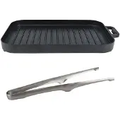 Jojomino -Grillpfannen-Set, Verdickter, Hitzebeständiger, Antihaftbeschichteter, Rechteckiger Grill, Multifunktionale Grillpfanne für Outdoor-Camping
