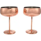 Semoic Kupfer Coupe Champagnergläser 2er Set Edelstahl