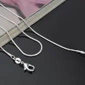 MaxPower (Silber -60 cm) Europäischer Stil, modische Unisex-runde Schlangenkette, lange Halskettenketten
