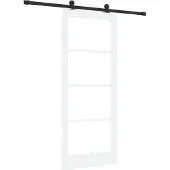 vidaXL Schiebetür ORKDAL Weiß und Schwarz 83 x 202 cm