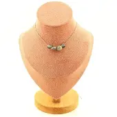 Bijoux Steine und Mineralien. Halskette mit 4 Perlen aus afrikanischem Falkenauge. Kette aus Stahl. Halskette für Frauen, Männer. Größe anpassbar.
