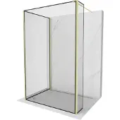 Mexen Kioto Walk-in Duschwand 140x110x40 cm Gold & Schwarz Muster