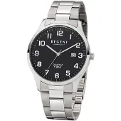 Regent F-1564 Herrenuhr Edelstahl 40 mm Schwarz 5 BAR Quarz