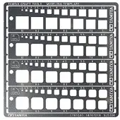 Tamiya Modeling Quadrat Schablone 1-10mm (4) PE