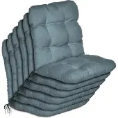 Beautissu 6er Set Niedriglehner Auflagen Set Flair NL, 100x50x8cm, Taubenblau