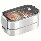 MaxPower Lunchbox aus Edelstahl mit Deckel Weiß