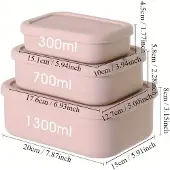 MaxPower 3-tlg. Leichte Silikon-Mikrowellenbox, 3er-Set rosa