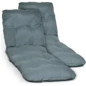Beautissu 2X Auflage Sonnenliege Deckchair Flair RL, 190x60x8 cm, Taubenblau