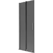 Mexen Velar Zwei-Flügel-Badewannenwand 75 x 150 cm, Graphit, Gun Metal - 896-075-000-41-95