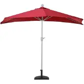 Mendler Sonnenschirm halbrund Lorca, Halbschirm Balkonschirm, UV 50+ Polyester/Alu 3kg 300cm bordeaux mit Ständer