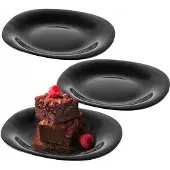 Kadax Dessertteller 21cm Kuchenteller Schwarz 3 Stk