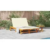 vidaXL Sonnenliege Braun 125 x 200 x 84 cm Massivholz Akazie