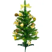 Star Trading Dekorierter LED-Weihnachtsbaum, klein, grün-gold, Batterie, 100% PE, 60cm