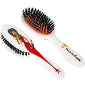 Rock and Ruddle Haarbrste mit natrlichen Wildschweinborsten fr Damen und Kinder (klein/Reisegre 17,5 cm) perfekt zum Entwirren und Gltten v