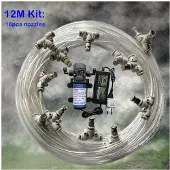 MaxPower (12M transparentes Kit)A11 Elektrisches Sprühgerät 12V Wasserpumpe 6M -18M Desinfektions-Bewässerungssets