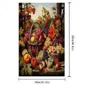 MaxPower Polyester-Tischdecke mit buntem Fruchtmuster – wasser- und ölabweisend, 140 x 220 cm