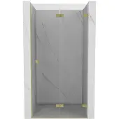 Mexen Lunar-F Duschfaltür rechts 80 cm, transparent, gebürstetes Gold - 836-080-000-55-00-P