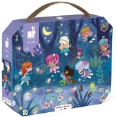 Janod Puzzle - Feen und Seerosen - Kinderpuzzle im Koffer - 36 Teile