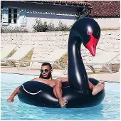 MaxPower Aufblasbare Schwimmmatratze „Schwan“, 110 cm sicherer Schwimmring für Erwachsene und Kinder