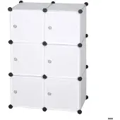 Helloshop26 DIY-Schrank mit Kunststofftür 6 Türen weiß 19_0000378