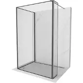 Mexen Kioto Duschwand 90x90x30 cm, Gun Gray, schwarzes Muster